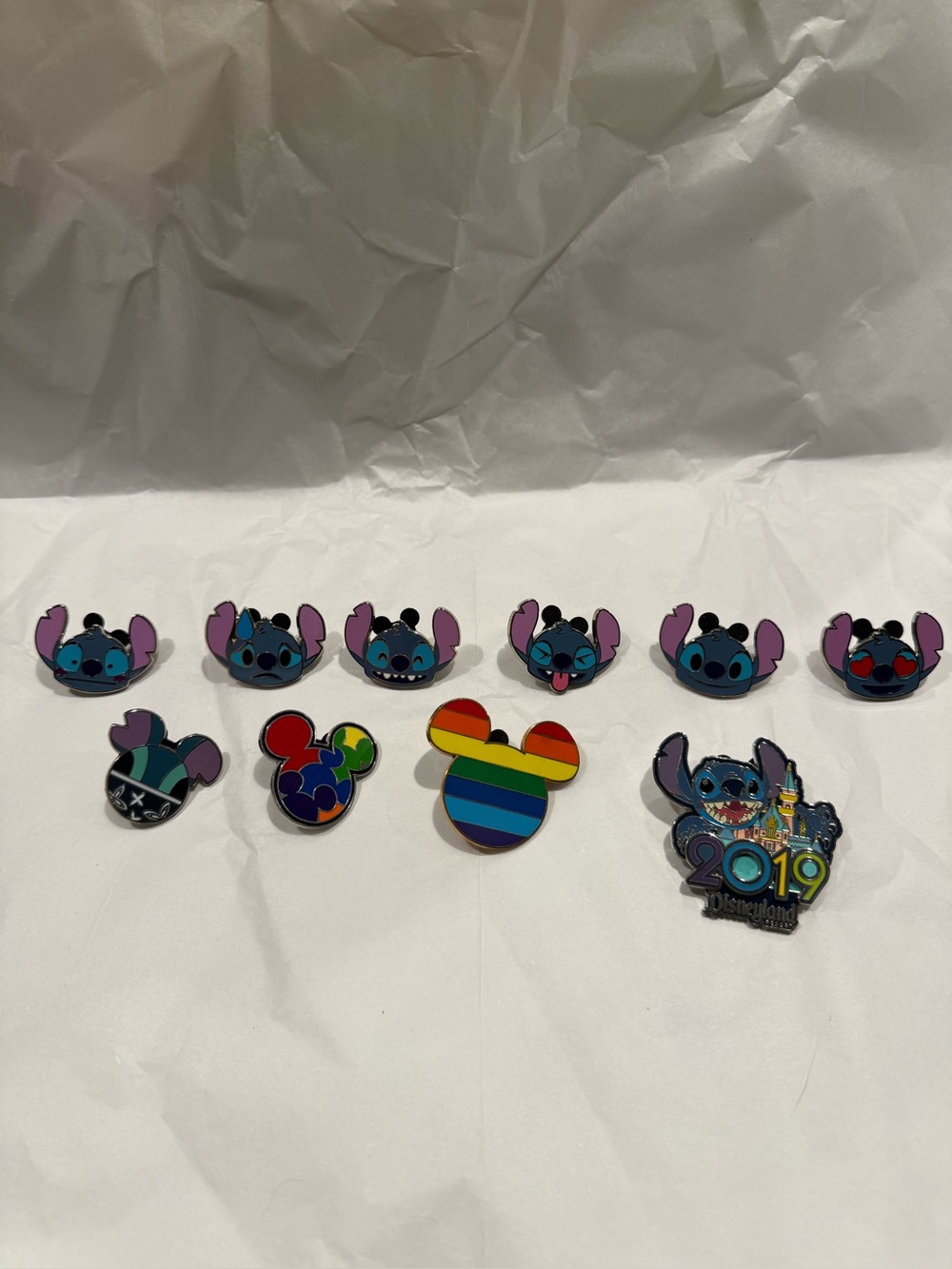 Lot of 10 Disney Pins -
Stitch and Mickey Ears